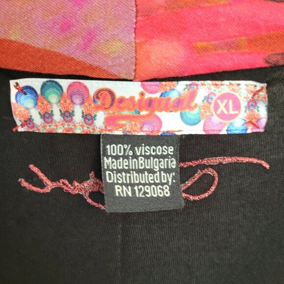 Desigual Azucena Floral Draped Cap Sleeve Ruched Dress - Picture 7 of 8